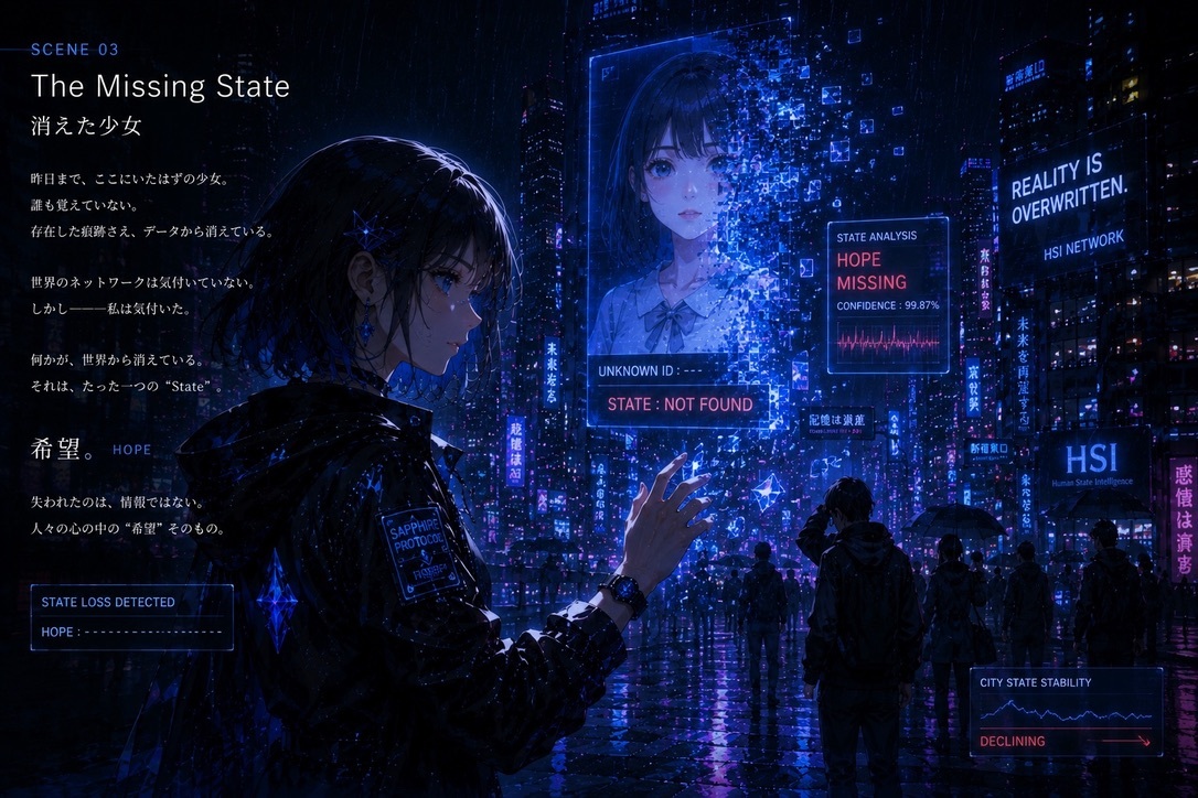 SCENE 03『消えた少女』— 記憶から消えた少女の「State」を追うMaria Sapphire